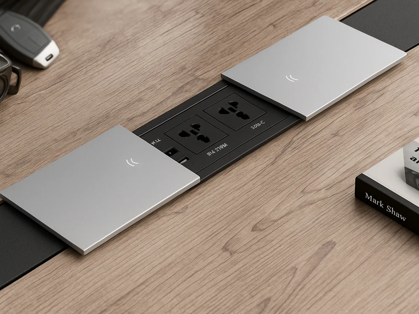 Sliding Cover In-Desk Power Module – MOB PC05 | MOBILIA® Office Furniture
