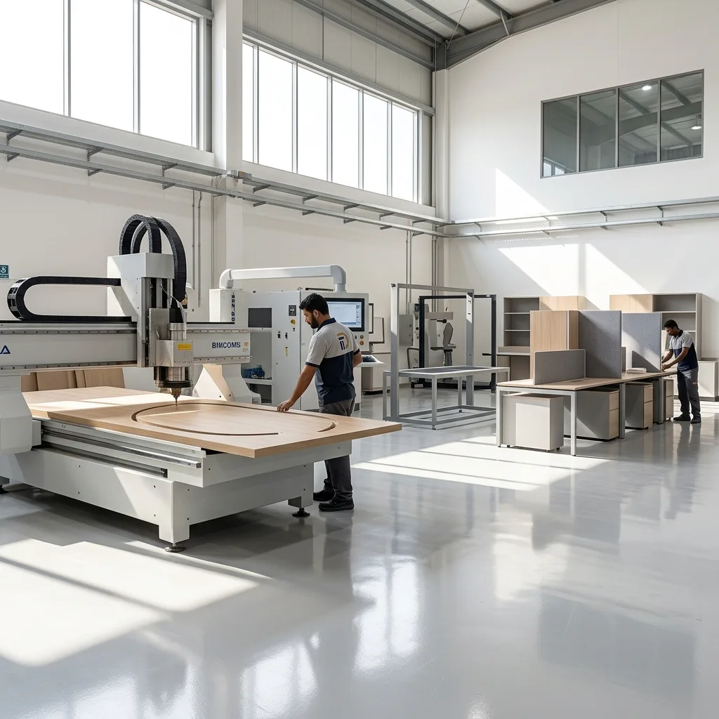 Custom office furniture manufacturing Al Quoz Dubai — Mobilia factory UAE