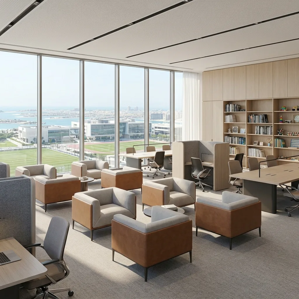 Office furniture supplier Dubai — Mobilia Al Quoz showroom and manufacturing facility UAE