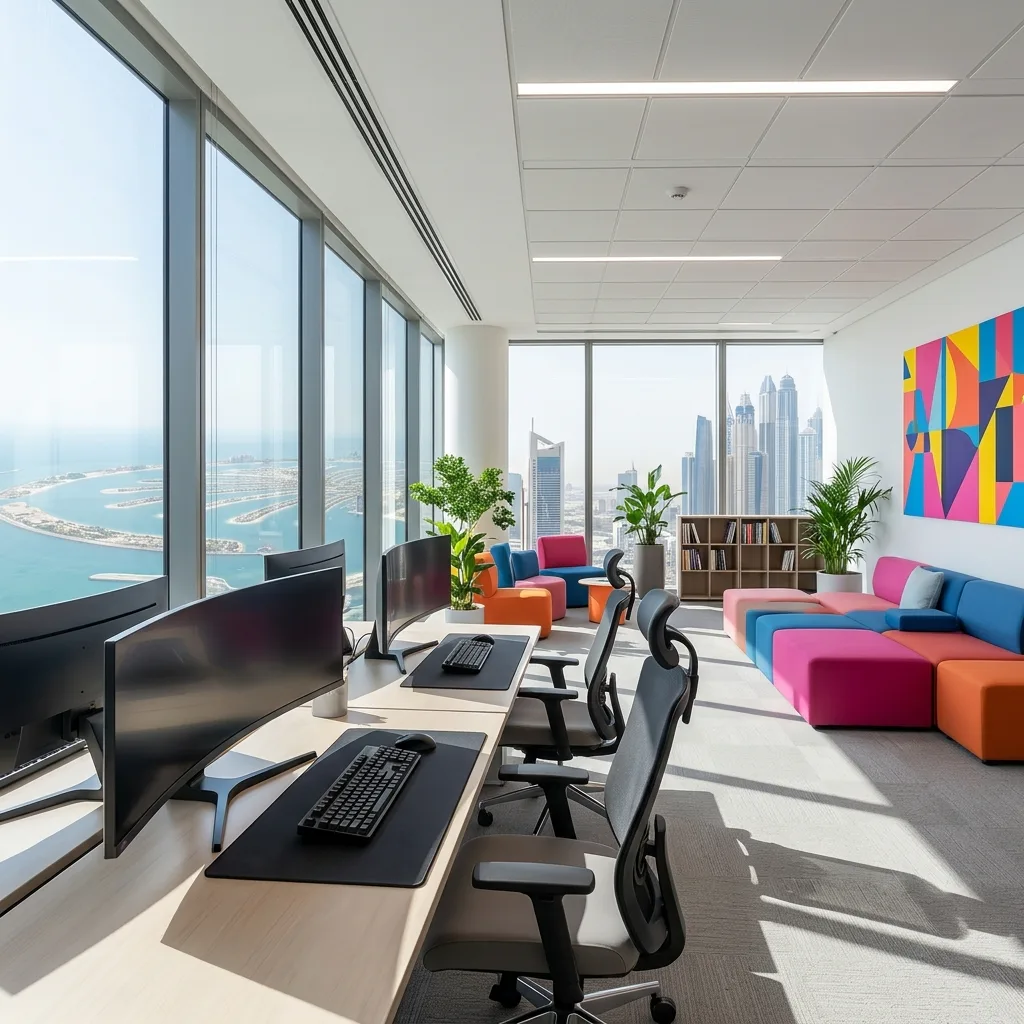 Tech and IT office furniture Dubai — developer workstations and software company office fit-out Dubai Internet City UAE