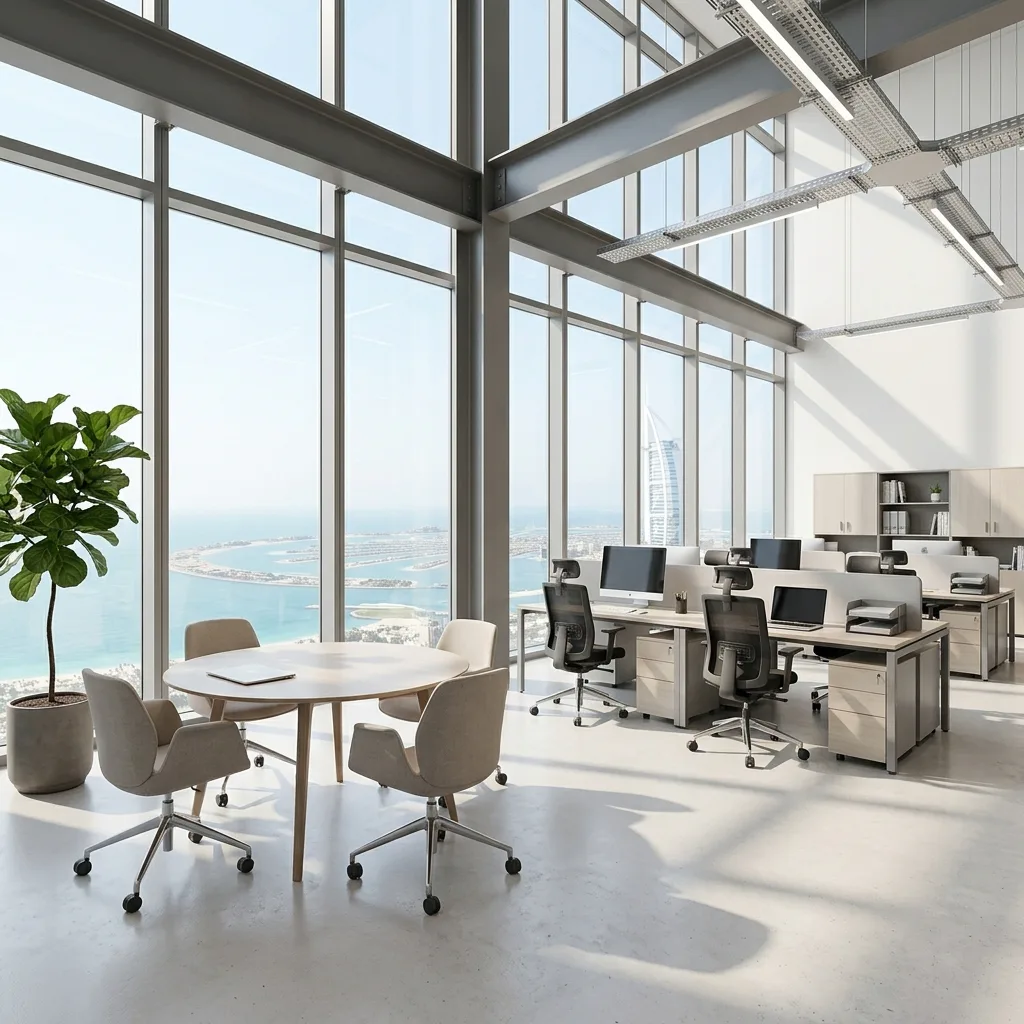 Logistics company office furniture Dubai — operations room workstations and warehouse admin area fit-out UAE