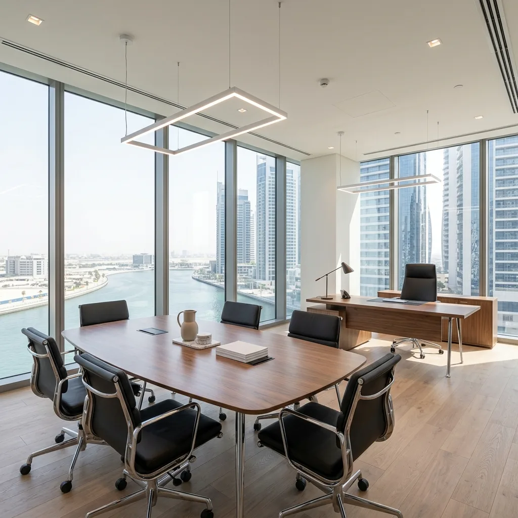 Office furniture Business Bay Dubai — corporate workstations and open plan fit-out for Business Bay towers UAE
