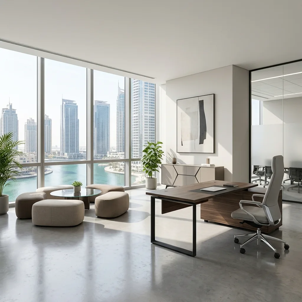 Office furniture JLT Dubai — Jumeirah Lake Towers workstations and corporate fit-out DMCC UAE
