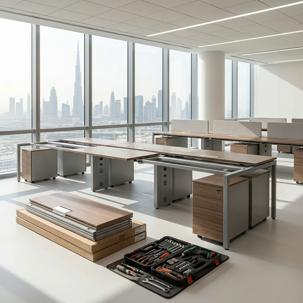 Office furniture assembly Dubai — Mobilia installation team UAE