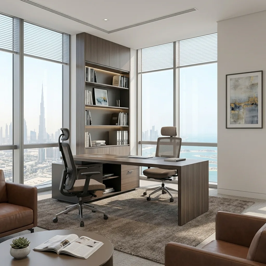 Office furniture Oud Metha Dubai — mixed commercial and healthcare adjacent office fit-out UAE