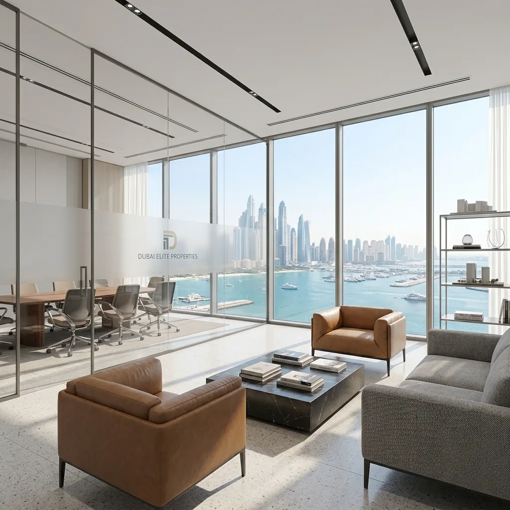 Real estate brokerage office furniture Dubai — agent workstations and client meeting area fit-out UAE