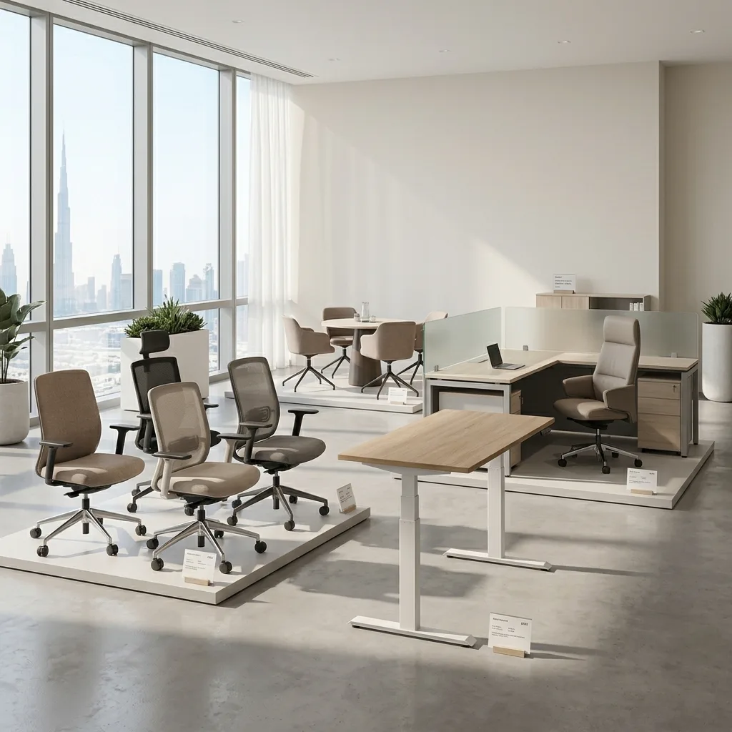 Office furniture supplier Dubai — Mobilia Al Quoz manufacturing facility and showroom UAE